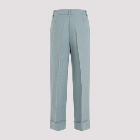 MAX MARA Blue Linen Pants for Women