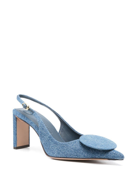 JACQUEMUS Stylish Slingback Pumps for Women in Navy Blue for SS24