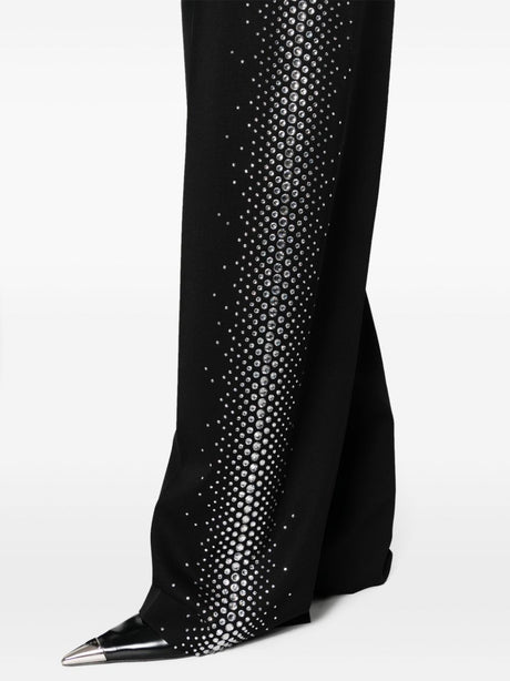 THE ATTICO Elevate Your Style with These Black High Waist Rhinestone Trousers