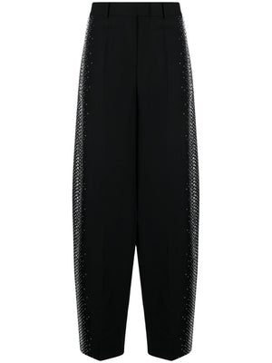 THE ATTICO Elevate Your Style with These Black High Waist Rhinestone Trousers