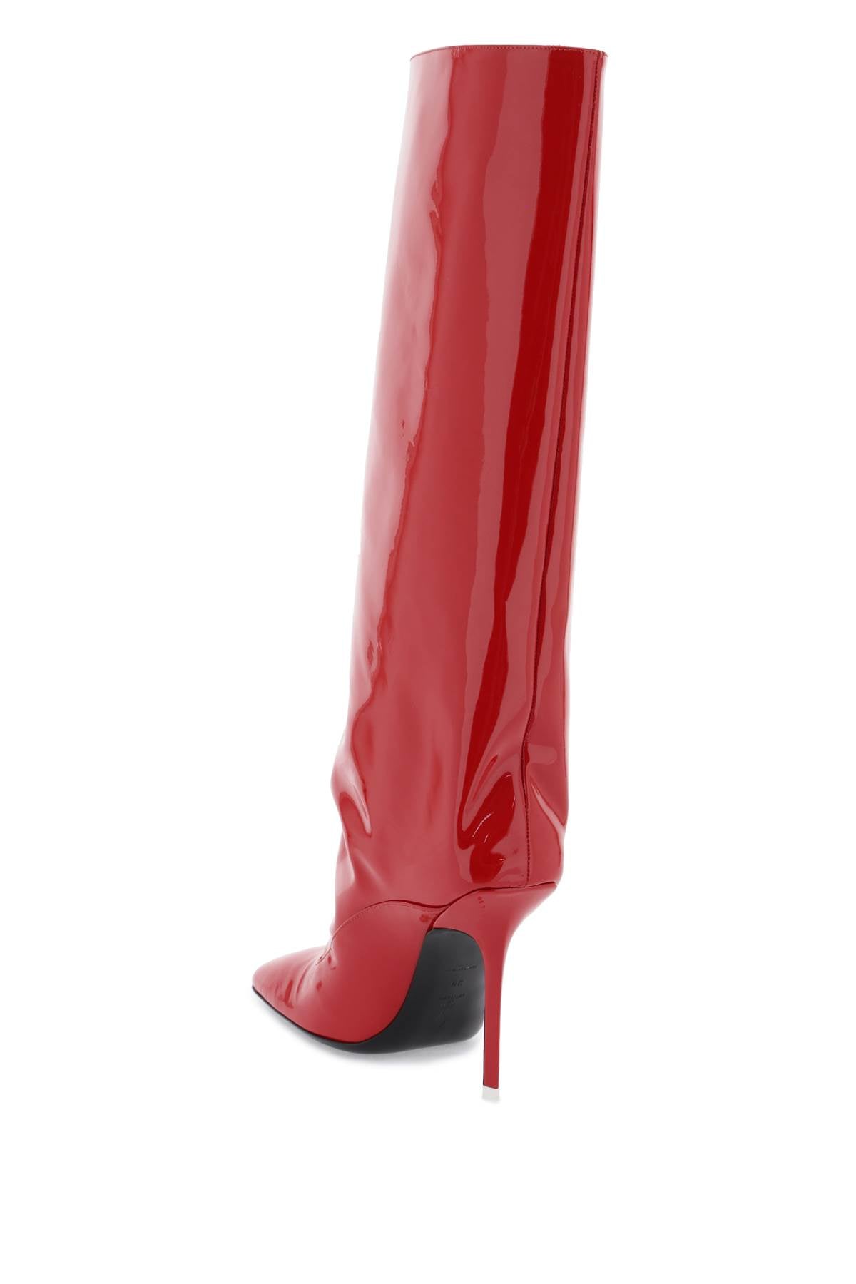 Red Patent Leather Square Toe Tube Boots for Women from THE ATTICO