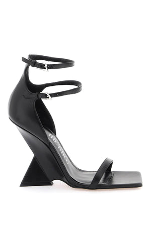 THE ATTICO Smooth Leather Grace Sandals with Coated Sculpture Heel