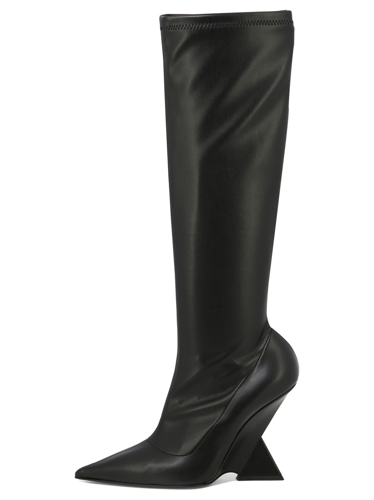 THE ATTICO Sleek and Sophisticated Black Leather Pull-On Boots