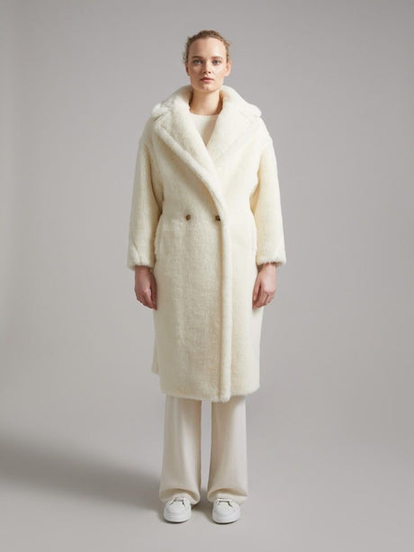 羊驼羊毛丝混纺夹克 - 白色