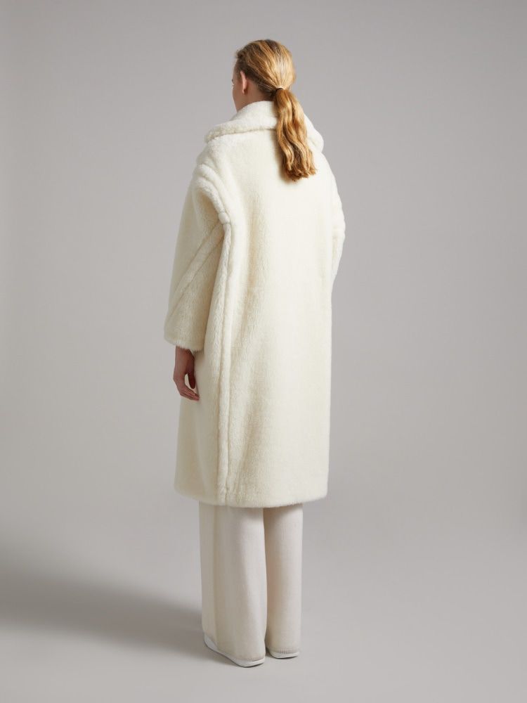 羊驼羊毛丝混纺夹克 - 白色