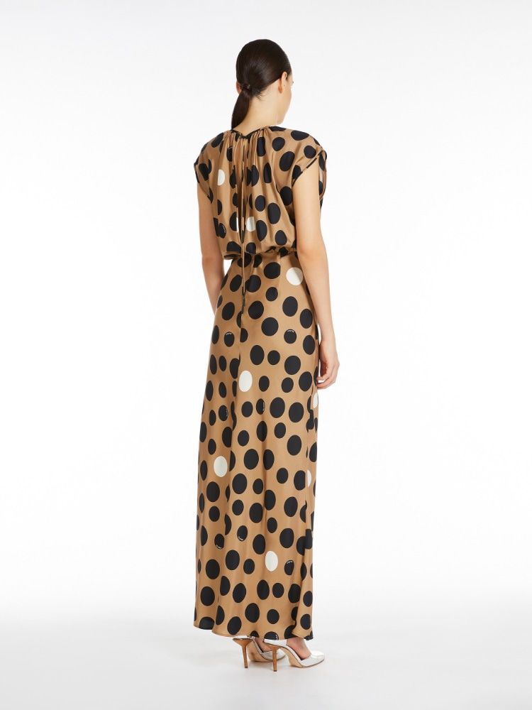 MAX MARA Luxurious Beige Silk Dress for Women - Fall/Winter 2024