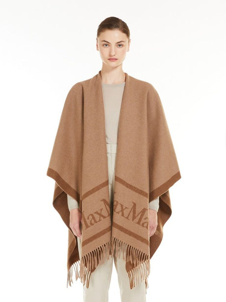 MAX MARA Beige Wool Poncho for Women - FW24 Collection