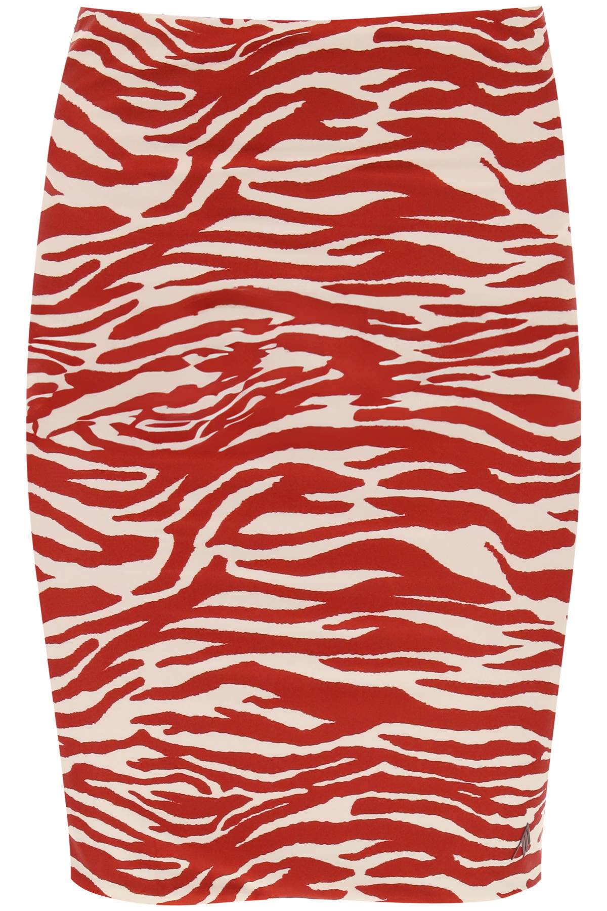THE ATTICO Red Animal Print Mini Skirt for Women in SS24