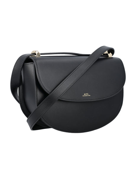A.P.C. Elegant Black Leather Mini Handbag 18x25x8.5 cm