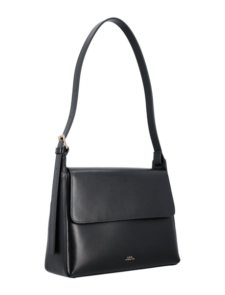 A.P.C. Elegant Mini Flap Handbag - Black (19x25x7 cm)