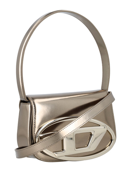 DIESEL Chic Mini Gold Leather Handbag with Detachable Strap - 12x19x5.5 cm