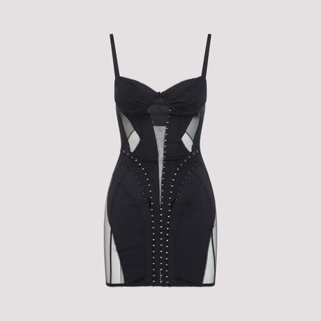MUGLER Sophisticated Black Mini Dress for Women | SS24 Collection