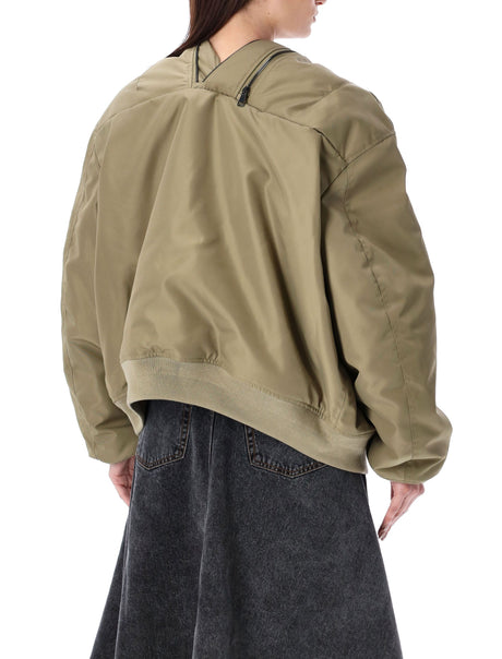 Y/PROJECT Double Zip Bomber Jacket for Men - Dark Beige