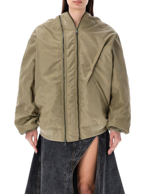 Y/PROJECT Double Zip Bomber Jacket for Men - Dark Beige