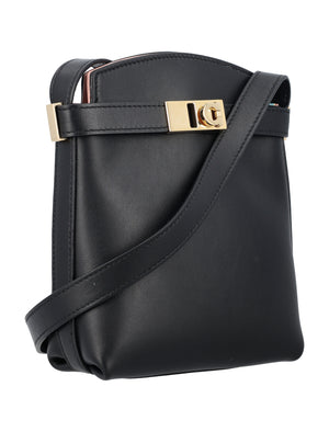FERRAGAMO Leather Two-Tone Phone Case with Adjustable Shoulder Strap