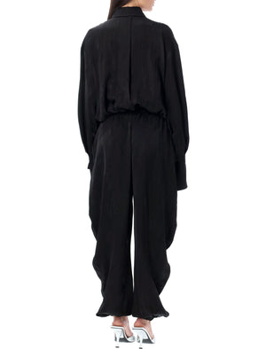 THE ATTICO Elegant Black Jacquard Jumpsuit for Women - SS24 Collection
