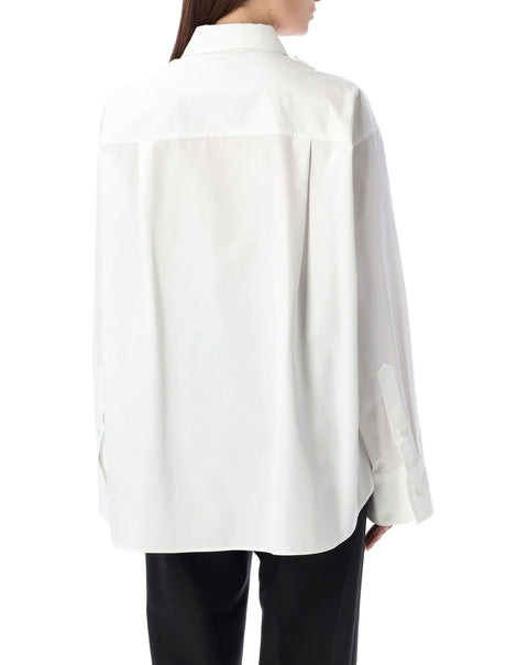 木槿花刺绣衬衫 - 女士白衬衫