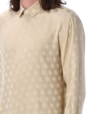 Dotted Shiny and Matte Silk Shirt for Men by Yves Saint Laurent
