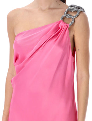 STELLA MCCARTNEY One-Shoulder Crystal Mini Dress in Bright Pink for Women