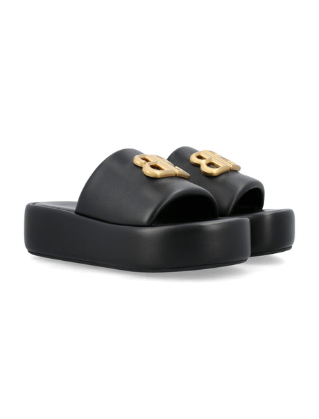 BALENCIAGA Black Rise BB Slide Sandals for Women