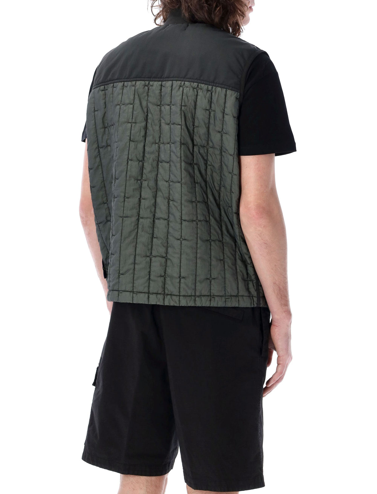 STONE ISLAND Men's Quilted Nylon Vest in Gray - Perfect for Spring/Summer 2024