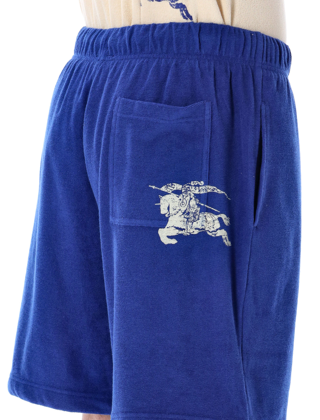 BURBERRY Men's Towelling Shorts with Equestrian Print | Summer 2024 Collection