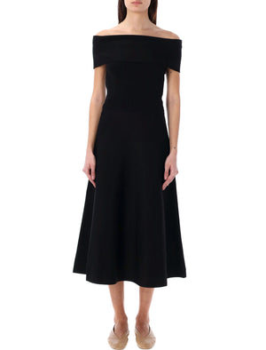 FABIANA FILIPPI Black Off-Shoulder Midi Dress