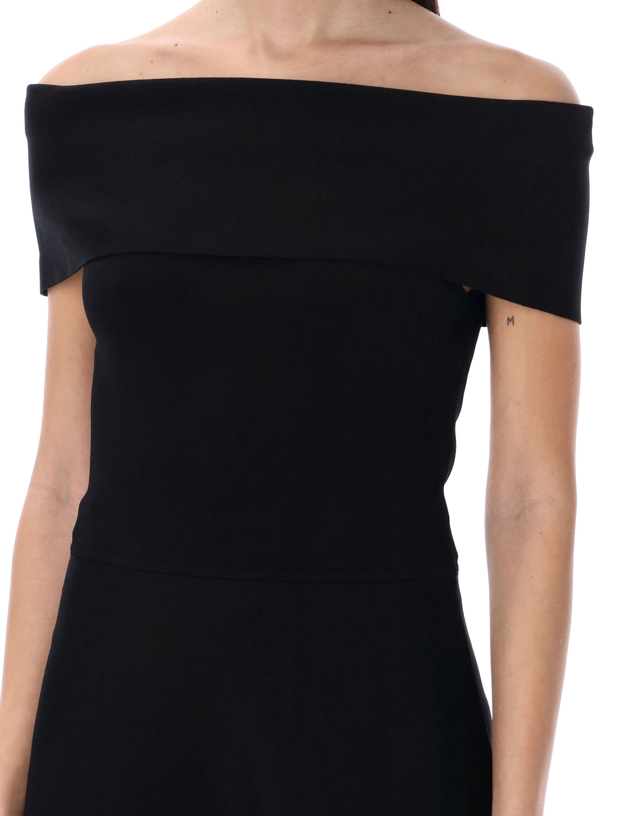 FABIANA FILIPPI Black Off-Shoulder Midi Dress