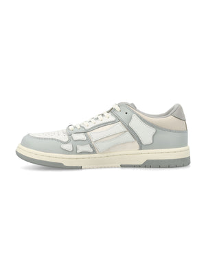 AMIRI Men's Grey Leather Low Top Sneakers with Perforated Details