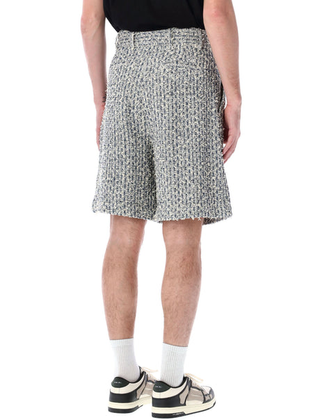 AMIRI ASHLEY_BLU Tweed Bermuda Shorts for Men - SS24 Collection