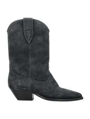 Faded Black Suede Cowboy Boots by Isabel Marant