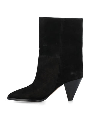 女装黑色麂皮皮靴 - 由知名设计师制作