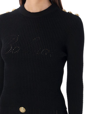 BALMAIN Signature Knit Jumper for Women - Black