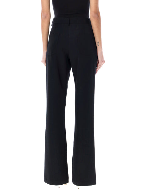 BALMAIN Luxurious Black Bootcut Pants for the Modern Woman - SS24