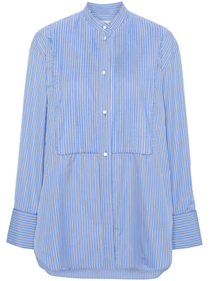 蓝色条纹棉质女式衬衫 - SS24系列