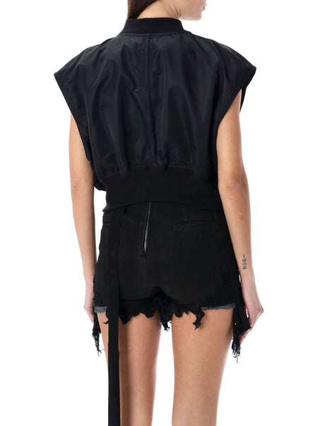 DRKSHDW Sleeveless Black Bomber Vest for Women: SS24 Collection