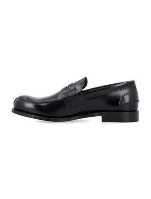 CHURCH'S Black Leather Loafers for Men with Goodyear Construction and Unique Details