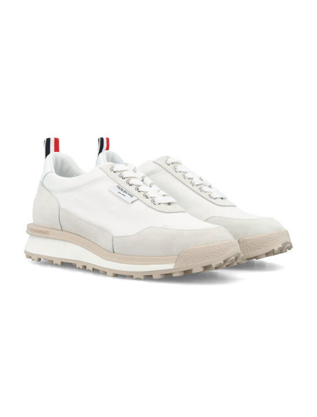 THOM BROWNE Tonal White Small Check Poly Sneakers for Women
