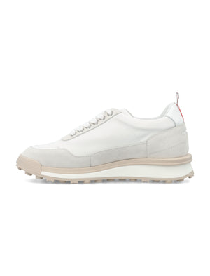 THOM BROWNE Tonal White Small Check Poly Sneakers for Women