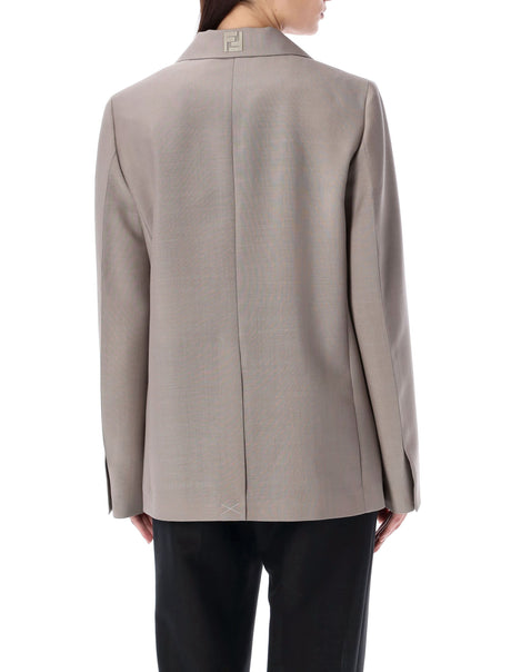 FENDI Tailored Deconstructed Jacket in Ash Grey for Women - SS24 Collection