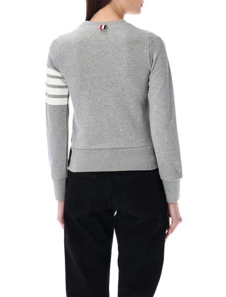 Gray Crewneck Sweatshirt for Women with Classic Logo Detail by Thom Browne