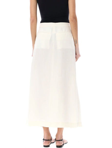 FABIANA FILIPPI Women's White Pleated Ankle-Length Skirt for SS24