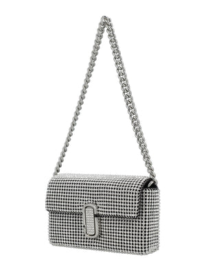 MARC JACOBS Crystal Rhinestone Mini Shoulder Bag with J Marc Detail and Chain Strap, 11cm x 19cm x 4cm