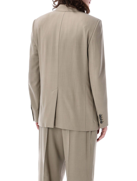 男士轻米色双排扣西装外套 - 2024春夏系列
