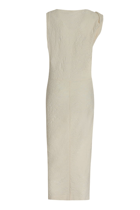 ISABEL MARANT Gathered Beige Cotton-Blend Dress for Women - SS24