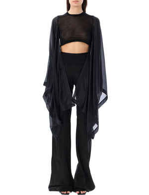 RICK OWENS Black Flag Crop Top for Women - Summer 2024 Collection
