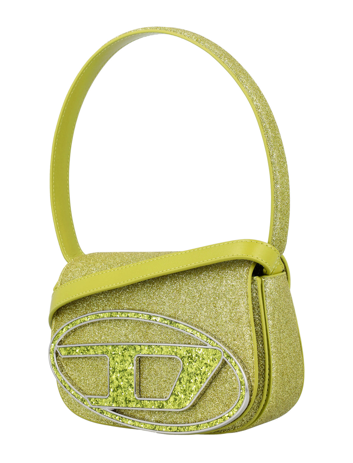 DIESEL Yellow Glitter Shoulder Handbag for Women