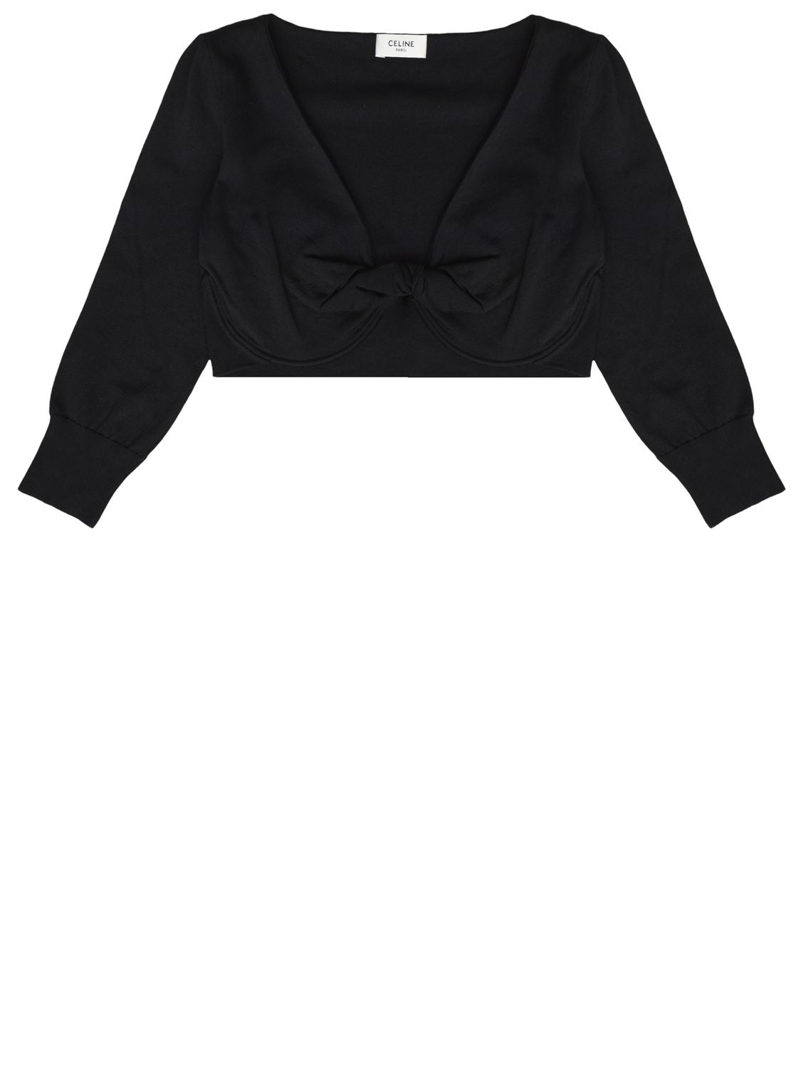 CELINE Black Silk Blend Top for Women | SS24 Collection