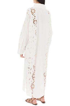 VALENTINO Elegant Maxi Caftan Dress in Broderie Infinie Flower for Women