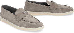 PRADA Stylish Grey Suede Loafers for Men - SS24 Collection